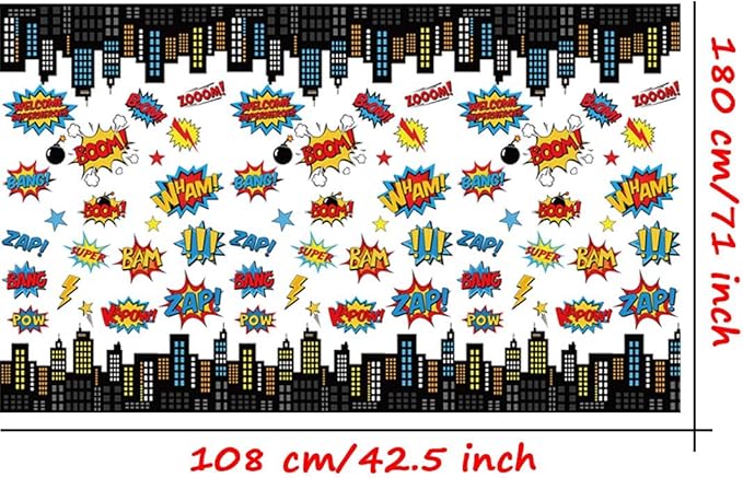 5 Pack Superhero Plastic Table cover,43" x 71" Superhero Tablecloths Party Supplies Decorations