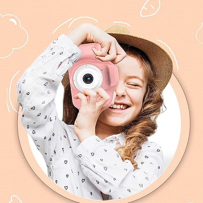 Children Game Camera, AI Face Recognition Comfortable Feel 1 Click Recording 2in Screen Automatic Birthday Gift Camera for Festival ()