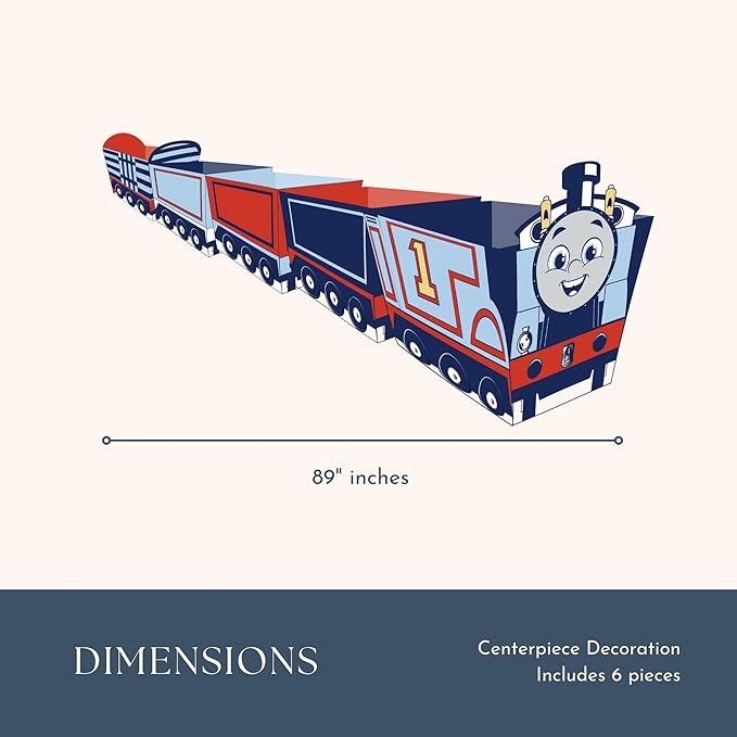 Bonjour Fete THOMAS & FRIENDS Centerpiece - Table Decorations for Birthdays - THOMAS & FRIENDS Train Themed Centerpiece - Birthday Party Supplies - Includes Numbered Sticker Sheet (6 Pieces)