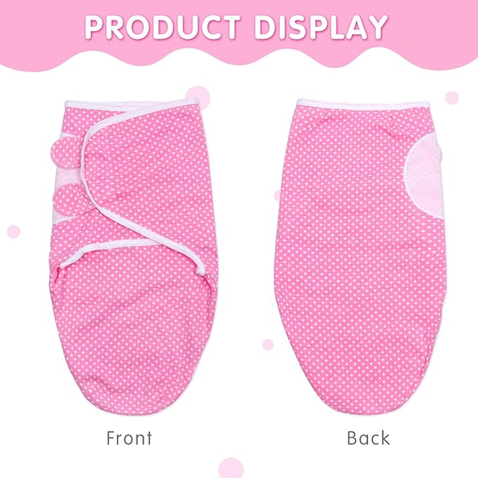 Reborn Baby Doll Clothes Accessories for18-20 Inch Baby Doll Girl Pink Polka-Dot Swaddling Blanket