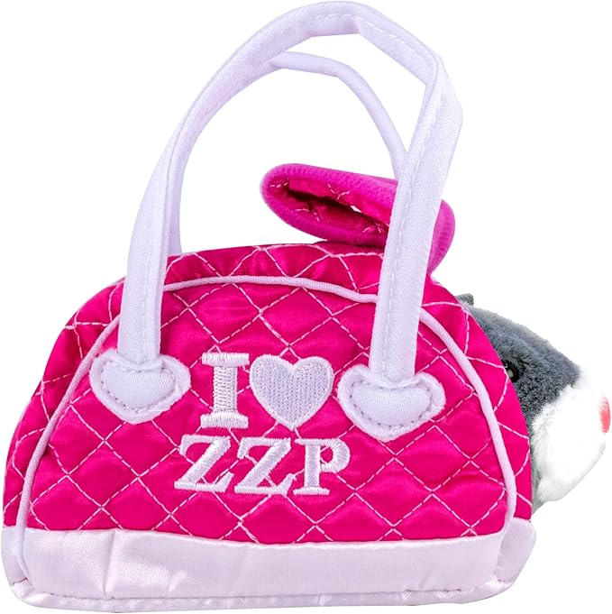 ZhuZhu City Hamster & Quilted Carrying Case – NumNums The Grey & White Interactive Hamster with 40+ Sounds & Endless Behaviors – Take Your ZhuZhu Adventures Anywhere!