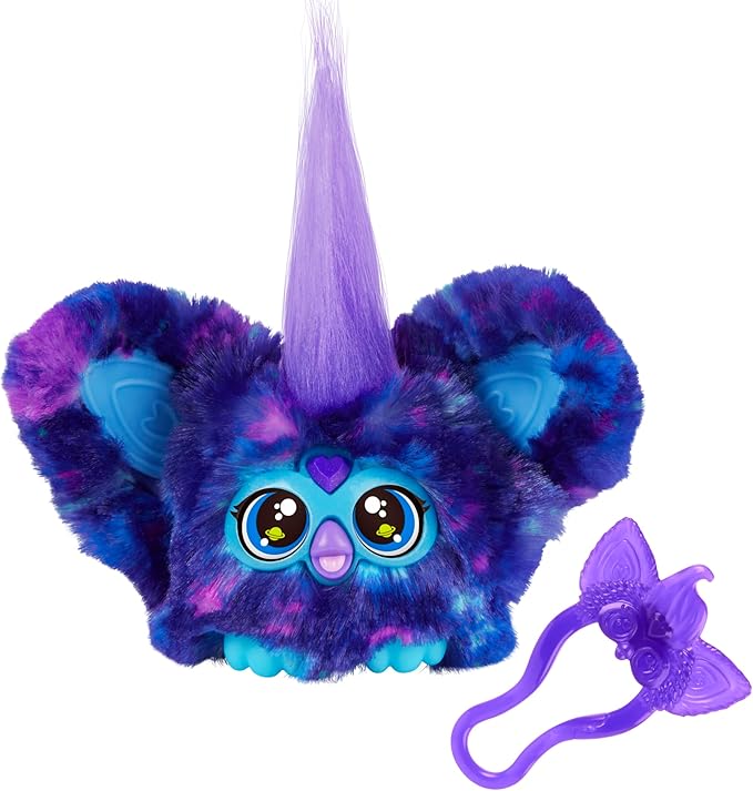 Furby Furblets Star-Lee Mini Friend, 45+ Sounds, Galaxy Music, Speaks Only Furbish, Electronic Plush Toys, Interactive Pets, Dark Blue, Back to School Gifts, Ages 6+