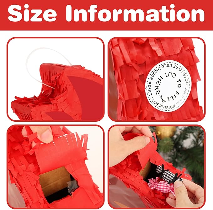 Camping Campfire Pinata with Stick and Blindfold Fake Flame Pinata for Boys Girls Kids Christmas Birthday Party Supplies Camping Adventure Party Photo Props Decorations