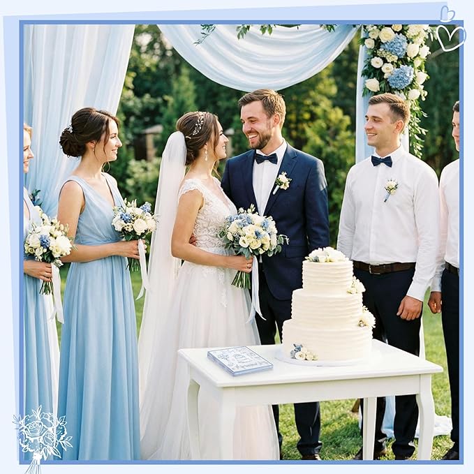 100 Pcs Wedding Napkins, Blue and White Engagement Cocktail Napkins Something Blue Bridal Shower Napkin for Bachelorette Party, Wedding, Bridal Shower
