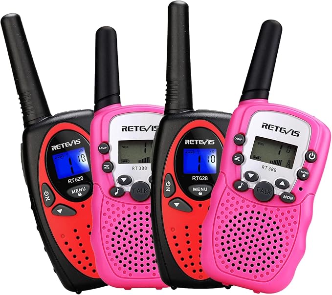 Retevis RT628 Kids Walkie Talkies 2 Way Radio (1 Pair) with RT388 Walkie Talkies for Girls (1 Pair) for 6-12 Years Old Kids Gifts