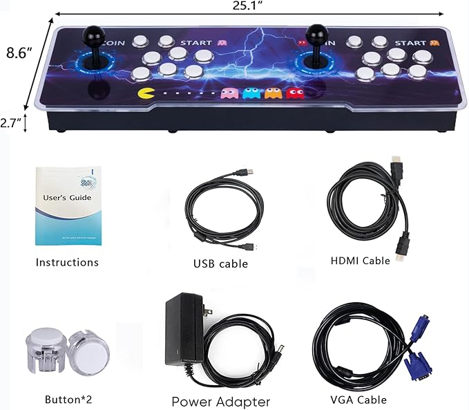 RegiisJoy 32000 in 1 Pandoras Box 78S Retro Arcade Game Console, 4 Player 3D Magical Modified Game, Search Save Delete Cheat Function, Favorite List, One-Button Combo, 128G TF, 12-Grid Classification