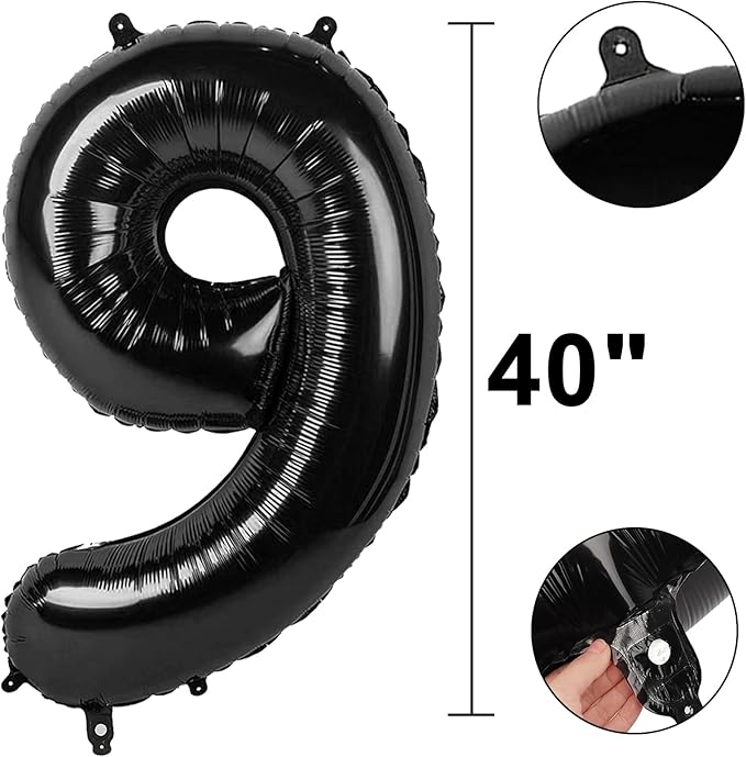40 Inch Black Number 19 Digital Balloon,Jumbo Mylar Foil Helium Balloon for 19 Balloons for Birthday Party,Wedding Anniversary Party Decorations