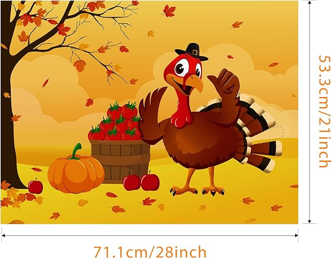 Morcheiong Pin The Tail on The Turkey Thanksgiving Game with 48 Tails, Thanksgiving Party Favors Activities Supplies Decorations for Kids