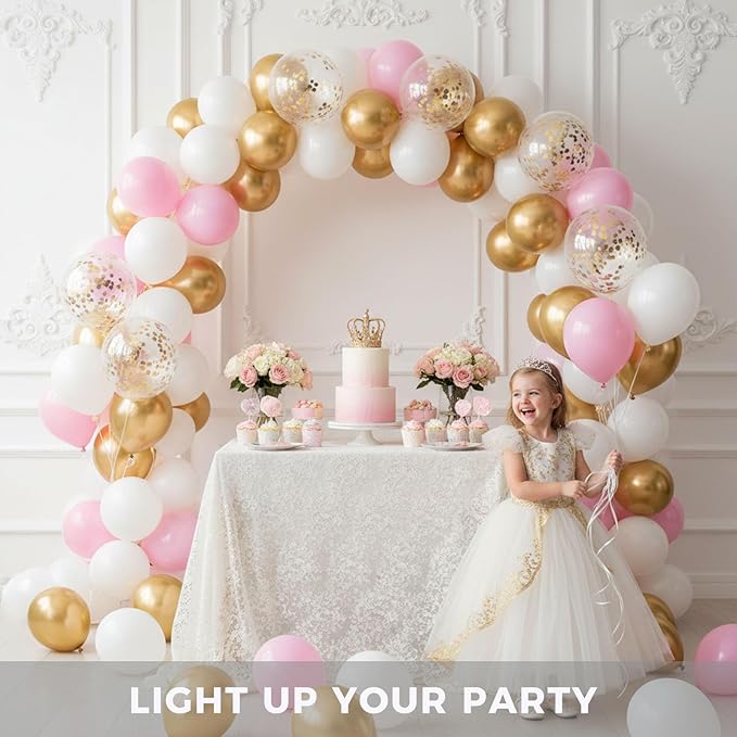 LovesTown 110PCS Latex Balloons Bulk, White Party Balloons with Ribbon 12" for DIY Crafts Birthday Baby Shower Wedding Party Decorations (Pack of 2)