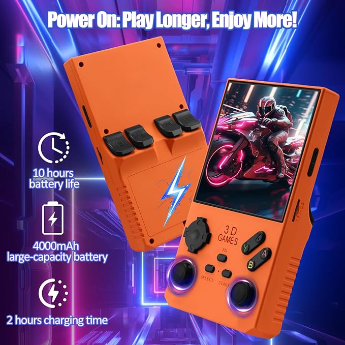2026Newly Upgraded V40 MAX Retro Handheld Game Console with 256G Built-in 20000+ Classic Games, 4.0 Inch 4K HD IPS Screen Open Source Linux System, 4000mAh Battery, Portable Pocket Video Game Console