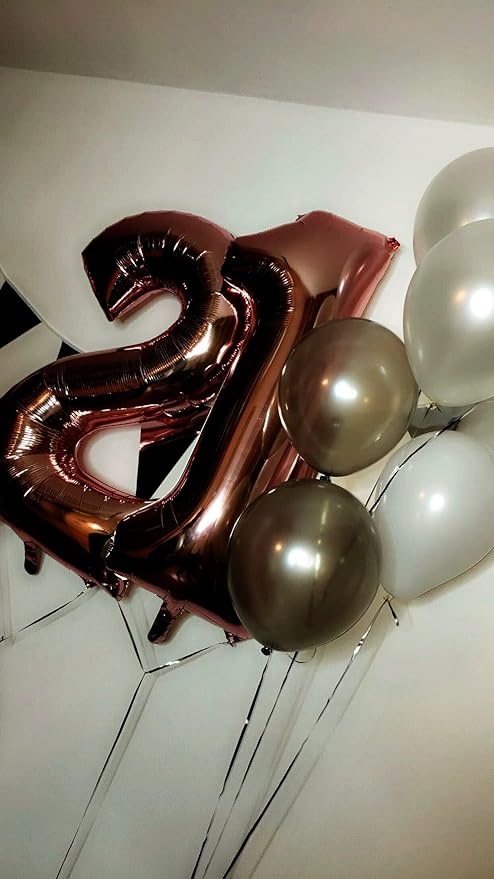 Dark Brown 40 Inch Big Number Balloon Birthday Decoration, Number 2 Helium Balloon 12 20 22 23 24 26 2025 New Years Celebration, Boy Girl Baby Anniversary Party Graduations Supplies Decorations