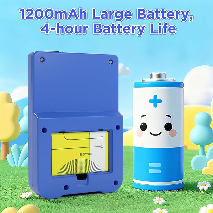 JKV Portable Handheld Game, 500 Retro Video Games, Game Console with Rechargeable 1020mAh Battery and 3.0 Inch LCD Screen Electronic Gaming System, for Boys Girls (Blue)