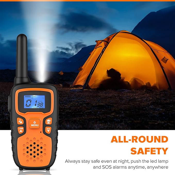 Wishouse Walkie Talkies for Kids Adults Rechargeable Long Range,Family Walky Talky,Outdoor Camping Games Indoor Toys Birthday Xmas Gift for Boys Girls Children 6 Pack