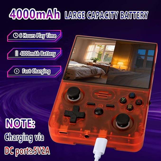 2026 NEW Upgrade RF45V Retro Handheld Game Console - 4.5 Inch Ultra-Large Screen,Support 18000+Classic Games,64G TF Card,4000mAh Battery,Linux System,Birthday Gift for Adult or Friends - Red