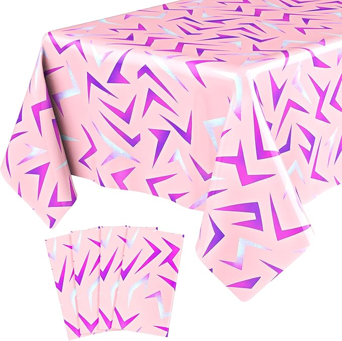 4 Pcs Birthday Party Decorations Plastic Cute Birthday Tablecloth 108 x 54 Inches Disposable Rectangle Tablecover for Boys Girls Kids Baby Shower Party Supplies (Kpop Themed)