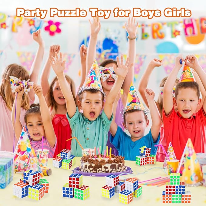 Mini Cube 20 Pack Magic Cube, Puzzle Party Favors for Kids Party Puzzle Game Toys Classroom Rewards & School Prize for Students, Stress Relief Toys Goody Bag Filler Birthday Easter Gift