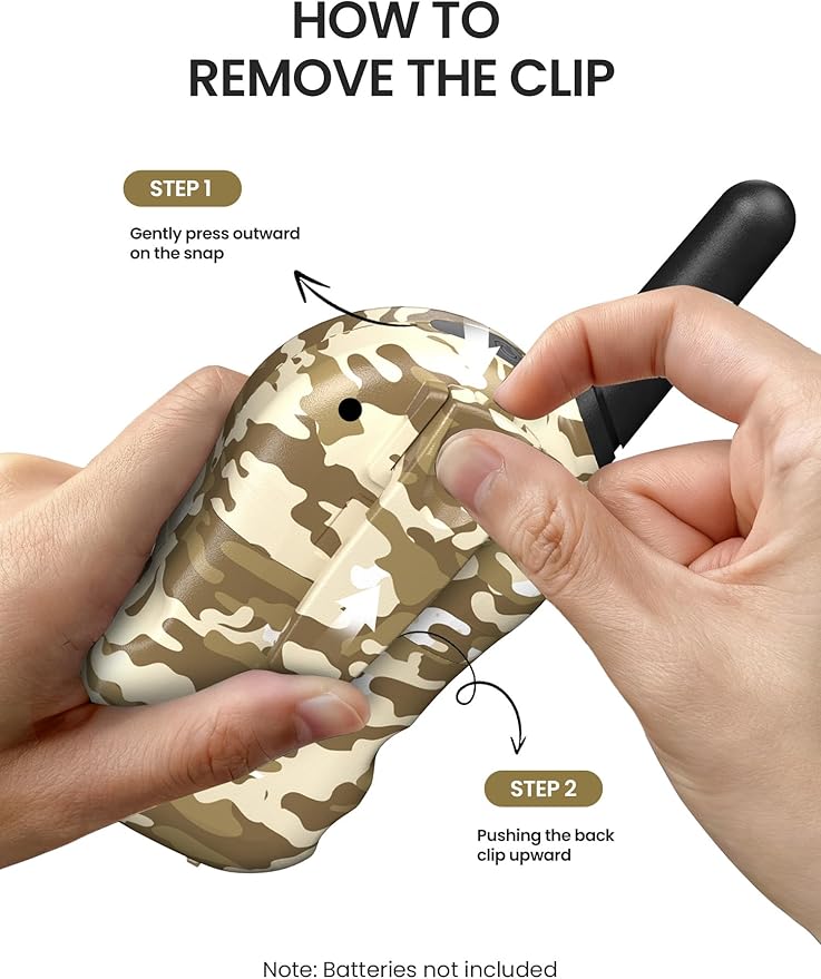 FOREDOM Walkie Talkies for Kids Walkie Talkies Long Range for Boys & Girls Age 3 to 12 Year Old Birthday Cool Army Toys - 2 Pack