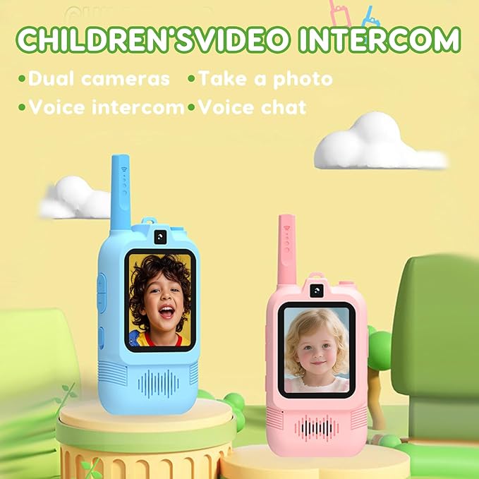 Video Walkie Talkies for Boys Toys, Camping Gear Outdoor Hiking Toys, Long Range Radio Walkie Talkies for Kids