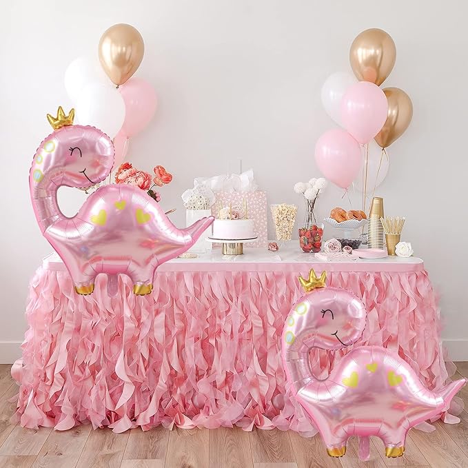 Large Pink Dinosaur Balloons,2 PCS 38 Inch Dino Balloons,Pink Dinosaur Birthday Decorations