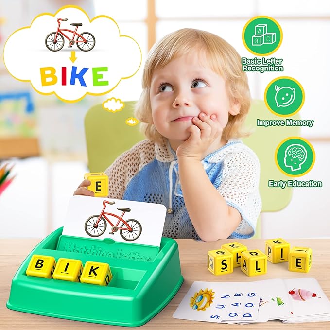 Educational Toys for 3 4 5 Year Old for Toddlers 2-4 Year Matching Letter Games for 3-5 Montessori Toys for Kids Toy for Ages 2-4 4-6 Birthday Halloween Christmas Easter Gifts for 3-5 Year Old