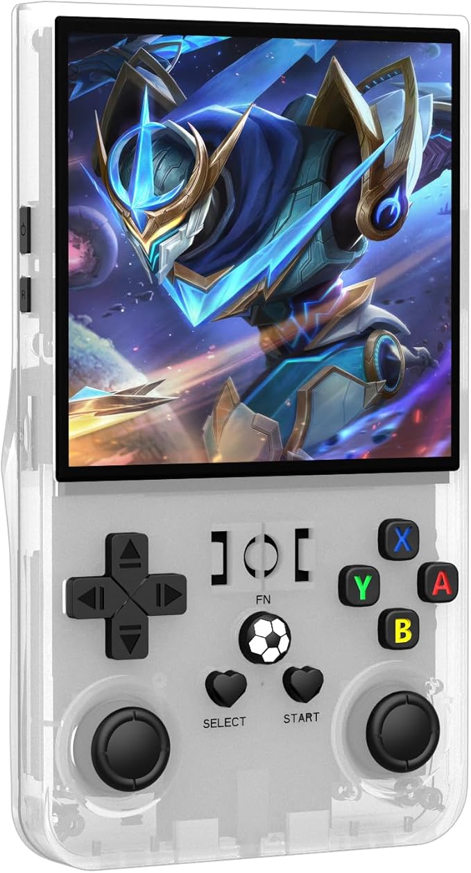 R36MAX Retro Gaming Console, 4.0 Inch Handheld Game Console with 64GB Classic Video Games Inchluded,Support 30+ Simulators-Ivory White