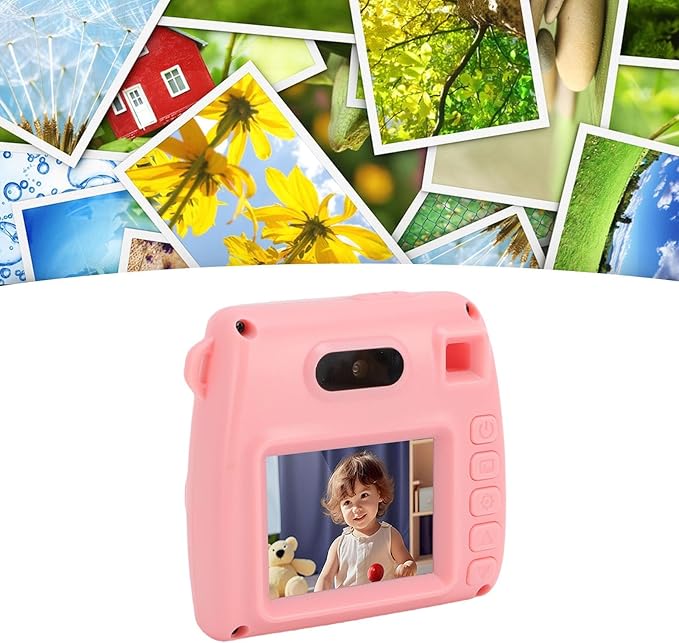 Asixxsix Digital Camera for Kids, 48M 1080P HD Digital Video Camera with Flash and 800mAh Li Battery, Rainproof USB Children Camera for Toddler Teens Students Boys and Girls (Pink)