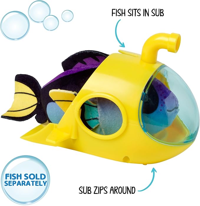 John Adams Zhu Zhu Pets | Zhu Zhu Aquarium Submarine Playset (Fish Sold Separately) | Electronic Pets | Ages 4+, Blue