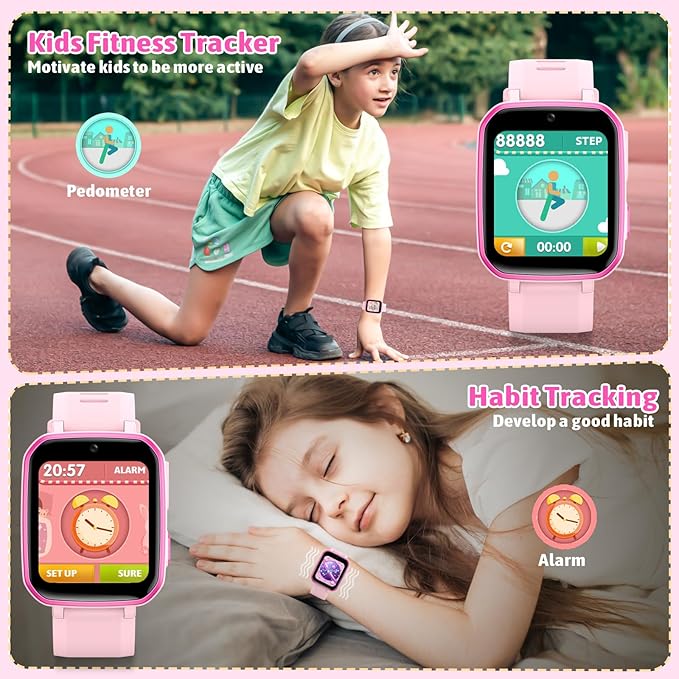 zicor Kids Game Watch Gift with 26 Puzzle Games, Dual Camera, Music Player, Pedometer, Video Recorder, Flashlight, Alarm Clock, Educational Toy for Boys and Girls Age 4-12, Birthday Chritmas Gift