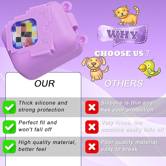 YouKnow Silicone Case for Bitzee Disney Interactive Toy Digital Pet and Case, Protective Skin Sleeve for Bitzee Virtual Electronic Pets Accessories (Case Only) (Purple)