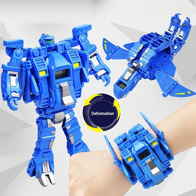 Transformer Dinosaur Watch Robot Toys,Deformation Electronic Watch Dinosaur Animal Robot Action Figure Toys for Adult Kids Boys Girls (Yellow)