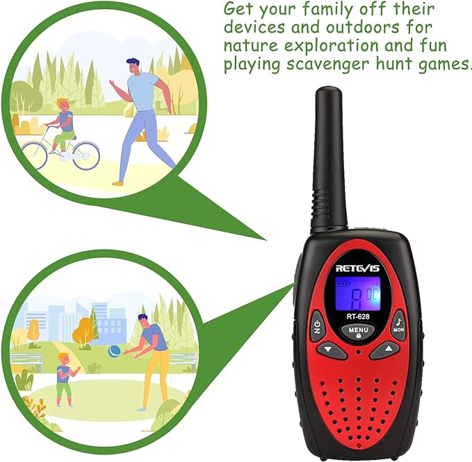 Retevis RT628 Walkie Talkies for Kids Bundle with RT15 Walkie Talkies for Adults, Portable FRS Two Way Radios for Camping Hiking Adventure, Mini Kids Toys