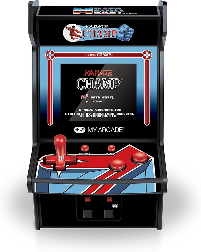 My Arcade Karate Champ Micro Player Arcade Machine: Fully Playable, 6.75 Inch Collectible, Color Display, Speaker, Volume Buttons, Headphone Jack - Electronic Games