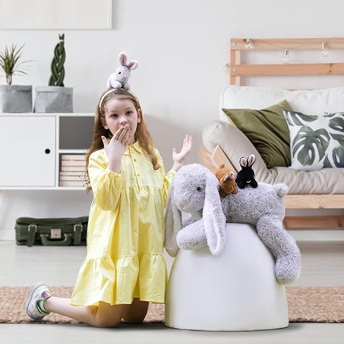 4 Pcs Easter Bunny Stuffed Animal - Large Stuffed Rabbit Plush Toys for Kids - Cuddly Mommy Bunny Surprise with 3 Small Bunnies