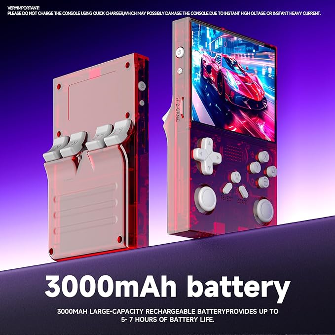 R40 Retro Handheld Game Console - Open Source System,3.5" IPS Screen, 18,000+ Classic Games, 128G TF Card, 3000mAh Battery, Portable Gaming Player for Travel, Retro Gaming Console, Red