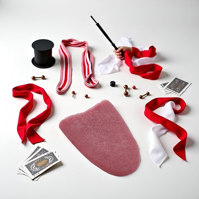 Realistic Fake Tongue Magic Trick Prop, Novelty Gag for April Fools' Day Halloween Pranks and Magician Accessories