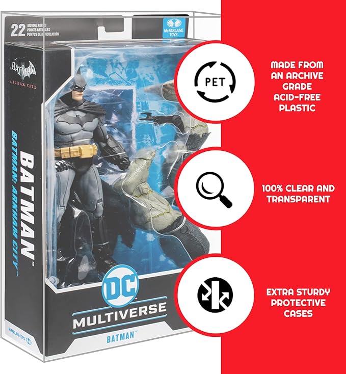 EVORETRO Display Protector Case for McFarlane DC Multiverse BAF Action Figure Box - 7 Inch Figure BAF Thick PET Plastic Clear Display Case, 0.40MM Scratch Resistant, Dustproof (10 Pack)