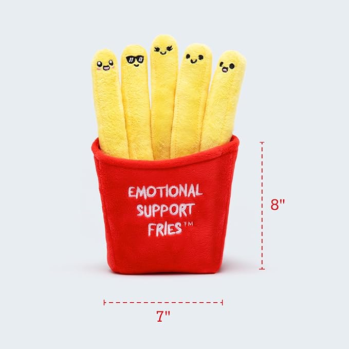 Emotional Support Fries By Relatable, Easter Plush Cuddly Stuffed Animals and Toys, Cute Easter Basket Gifts, Non Candy Easter Gift for Teens and Girls, Includes 5 Plushies with Carrying Basket