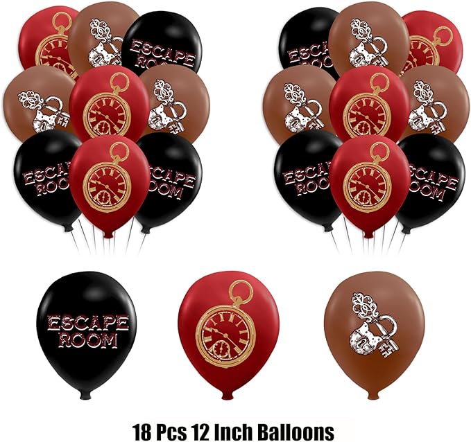 Escape Room Birthday Party Decorations Mystery Escape Room Party Supplies Includes Happy Birthday Banner Cake Topper Cupcake Toppers Balloons