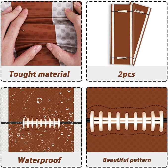 98 Piece Football Birthday Party Supplies for 24 Guests - Touchdown Game Day Tableware Sets with Tablecloths, Dinnerware, and Party Favors