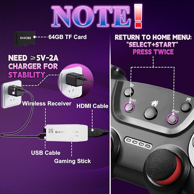 M22 Retro Gaming Console - with 30000+ Classic Games,Retro Game Stick with 8K HDMI,Plug and Play TV Game Console with Upgrade Dual Wireless Controllers Gift for Teen or Partner (White)