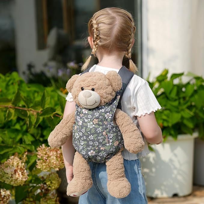 GAGAKU Baby Doll Carrier for Toddlers, Kids Toy Reborn Dolls Carrier for Little Girls, Baby Dolls Accessories - Gray - Leaf