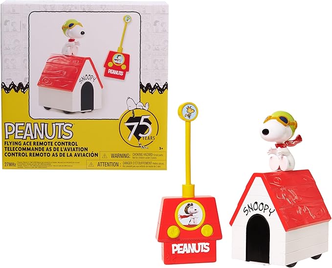 Peanuts Flying Ace Remote Control Toy – Snoopy Doghouse RC Vehicle, Interactive Spins & Drives, for Kids, Boys & Girls Ages 3 and Up, Kids Toys for Ages 3 Up by Just Play