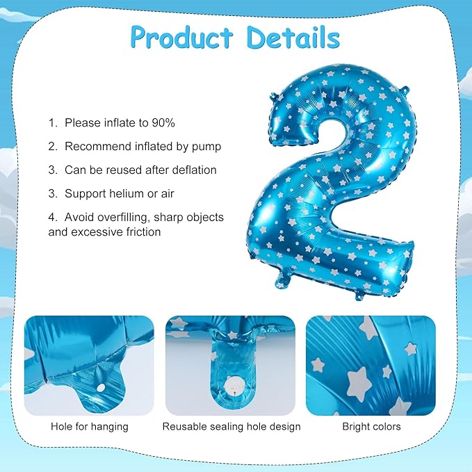 17Pcs Toy Themed Party Decorations Cartoon 2nd Birthday Decorations Blue Sky Clouds Cowboy Hat Boots Rocket Balloons Two Infinity and Beyond Toy Inspired Birthday Party Supplies
