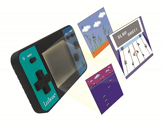 LEXiBOOK Portable Handheld Game Console Cyber Arcade Mini 8 Games, 1.8" (4.5cm) Color LCD Screen, Gaming Toy for Kids Teenagers, Blue / Black, JL1890