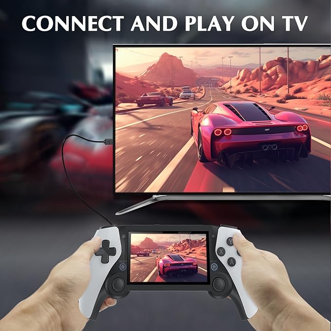 M25 Retro Handheld Game Console – New Retro Game Player with 3000mAh Battery 64G TF Card, HD 4.3-inch IPS Screen - 20,000+ Classic Video Games Supports TV Connection