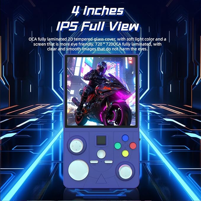 DC40V Retro Handheld Game Console ,4.0 Inch IPS Screen Open Source Retro Video Gaming Console,Preloaded Classic Games with Multiple Emulator,4000mAh Battery with 2*Joysticks (Black 64GB)