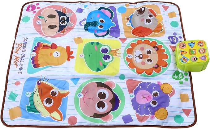 Kids Dance Mat with Music & Lights, Anti Slip Electronic Dance Pad for Boys & Girls Ages 7+, Soft Cushioned Surface Adjustable Difficulty Levels Indoor Active Play