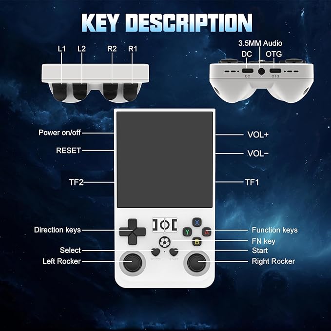 RegiisJoy R36 MAX Handheld Game Console 40250 Games, 4 inch IPS Screen Retro Game Console, Mini Portable Pocket Arcade 4000mAh 256G TF