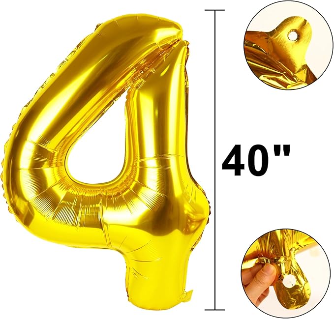 40 Inch Gold Balloon Number 14 Balloon,Jumbo Mylar Foil Helium Balloon for 14 Birthday Digital Balloons for Birthday Party,Wedding Anniversary Party Decorations
