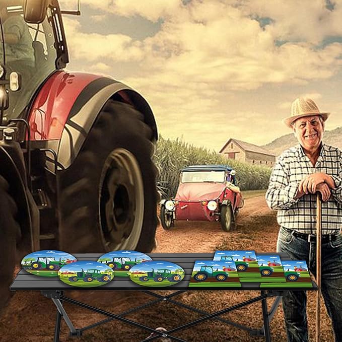 40Pcs Tractors Birthday Plates and Napkin Supplies Farm Baby Shower Tableware Set Tractors Birthday Decorations